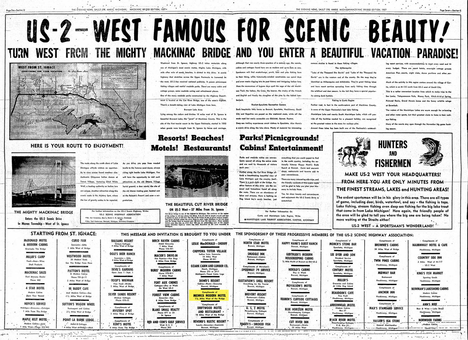 Miswicks Modern Motel - November 1957 Ad Of Many Attractions (newer photo)